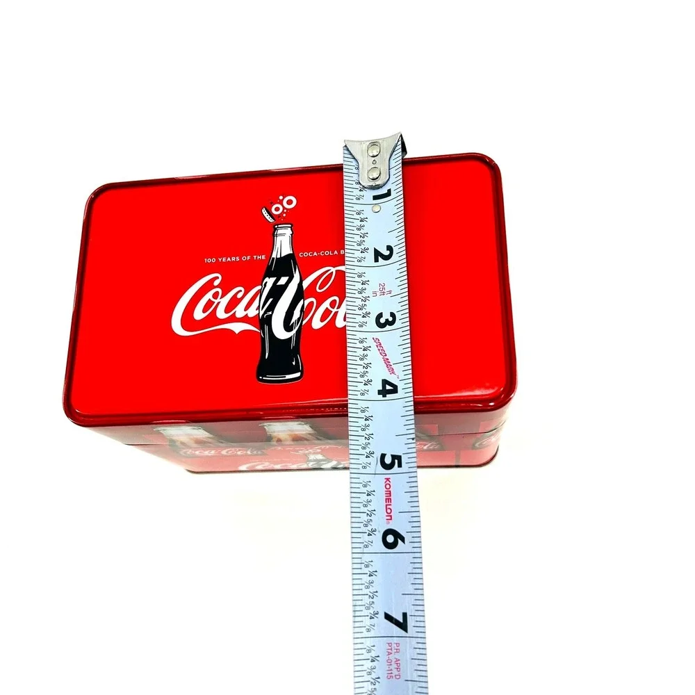 Coca-Cola 100 Years of the Coca-Cola Bottle Red Metal Storage Tin Collectible